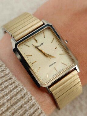 Orient Chandor Men's Tank Dress Watch Titanium SHGT Gold Vintage 26mm Working